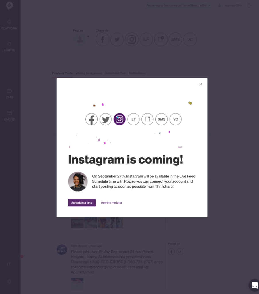 Instagram is coming on September 27 - Schedule a meeting with your CSM Roz